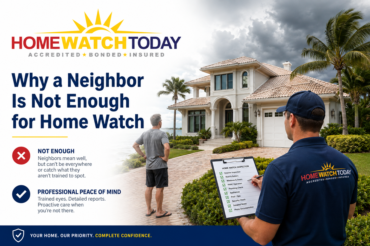 Neighbor vs. Professional Home Watch: 2026 Sarasota & Manatee Guide